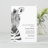 Watercolor Zebra | Baby Shower invitation (Standing Front)