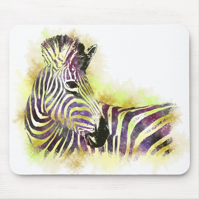 Watercolor Zebra Mouse Pad (Front)