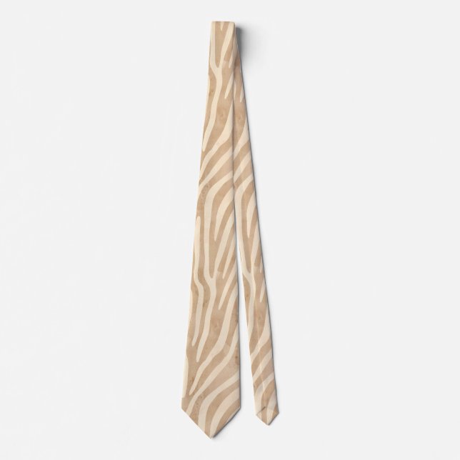 Watercolor Zebra Print Neck Tie (Front)