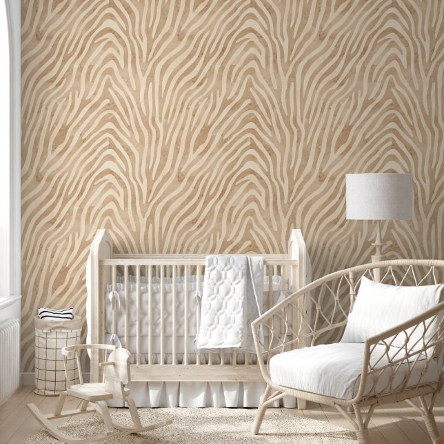 Watercolor Zebra Print Wallpaper (Kids)