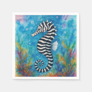 Watercolor Zebra Seahorse Napkins