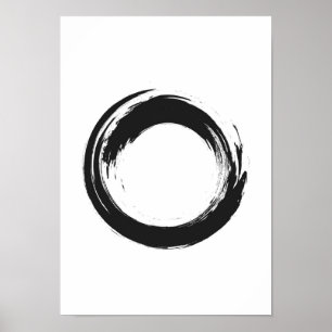 Watercolor zen circle poster