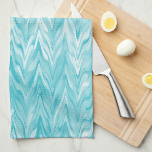 Watercolor Zigzag Pattern Kitchen Towel
