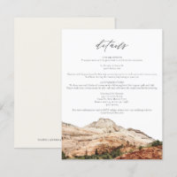 Watercolor Zion National Park Wedding Details