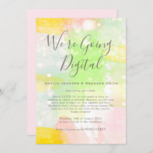 Watercolor Zoom Wedding Invitation