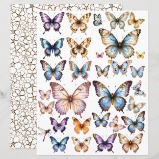 WatercolorButterfly set for fussy cut