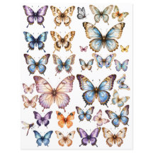 WatercolorButterfly set for fussy cut