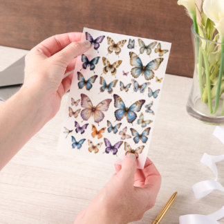WatercolorButterfly set for fussy cut Vellum Invitations