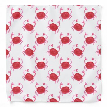 watercolorcute red crabs beach design bandana