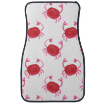 watercolorcute red crabs beach design car mat