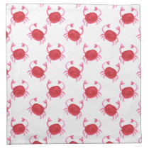 watercolorcute red crabs beach design cloth napkin