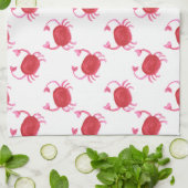 watercolorcute red crabs beach design kitchen towel (Folded)