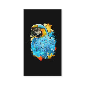Watercolored Blue Macaw Parrot Bird Painting Business Card