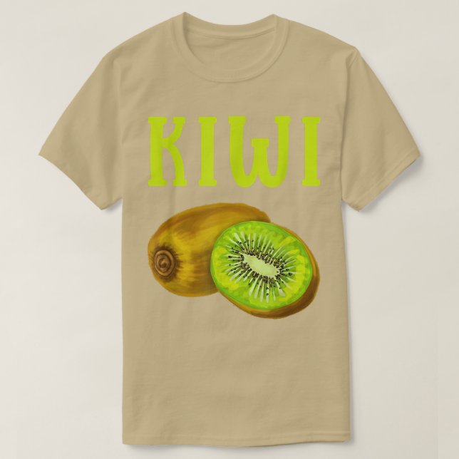 Watercolored Kiwi Healthy Food Lover  T-Shirt (Design Front)