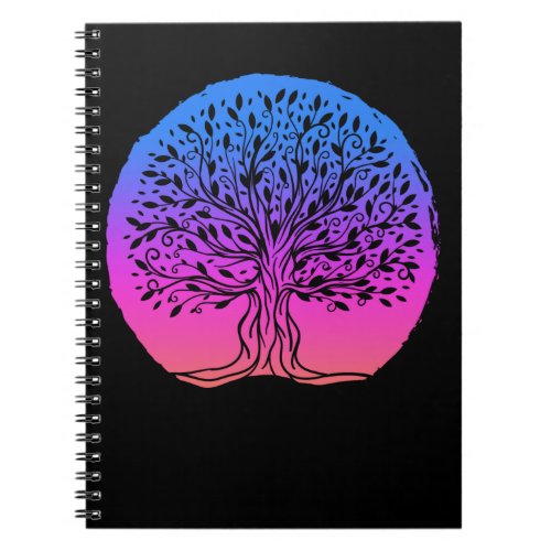 Watercolored Tree Relaxing Meditation Yoga Notebook