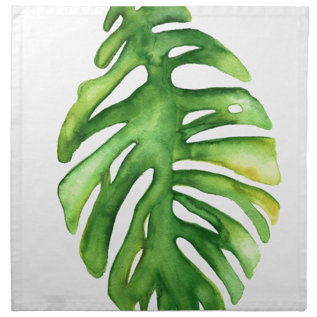 WatercolorGreenPalm2 Cloth Napkin (Front)