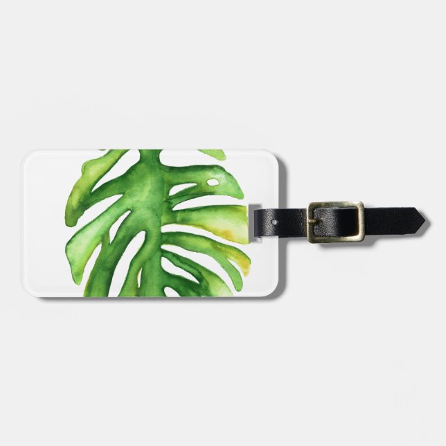 WatercolorGreenPalm2 Luggage Tag (Front Horizontal)