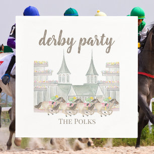 WatercolorJockeys Iconic Twin Spires Derby Party Napkins