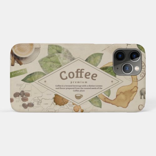 WatercolornCoffee Collage  iPhone 11 Pro Case