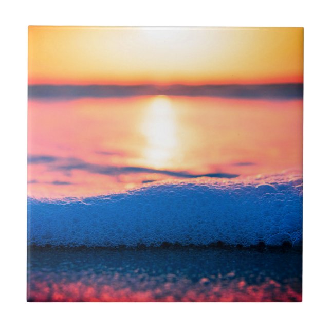 Watercolors, beach and sea, sky ceramic tile (Front)
