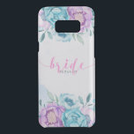 Watercolors Boho flowers Bouquet Uncommon Samsung Galaxy S8  Case<br><div class="desc">Modern colorful boho watercolor flowers bouquet illustration with optional modern pink script typography-bride and monogram/name.
Idea for a wedding gift for a bride.</div>