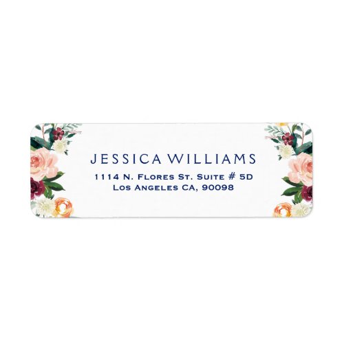 Watercolors Colorful Flowers Label