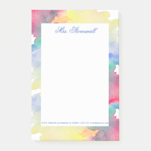 Watercolors Colorful Shape Design Post-it Notes