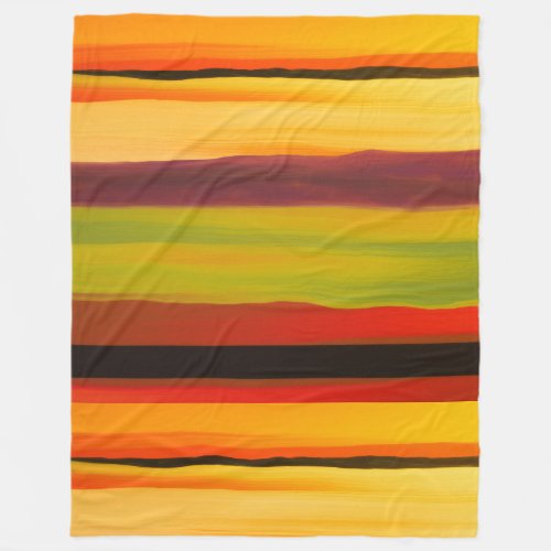Watercolors Colorful Stripes Modern Design Fleece Blanket