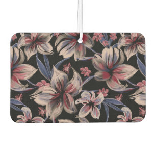 Watercolors Crimson Floral on Black  Air Freshener