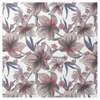Watercolors Crimson Floral on White Gallery Wrap