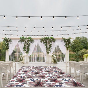 Watercolors Crimson Floral on White Outdoor Rug