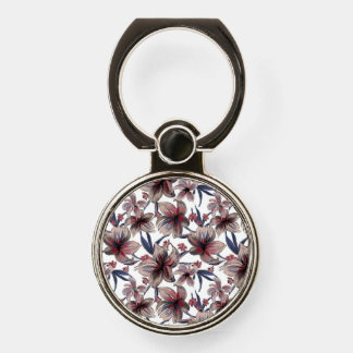 Watercolors Crimson Floral on White Phone Ring Stand