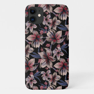 Watercolors Crimson on Black iPhone 11 Case