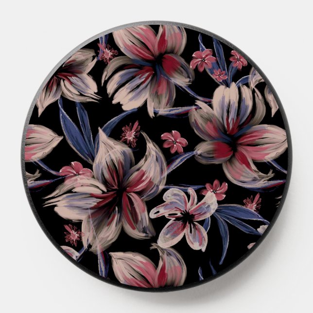 Watercolors Crimson on Black  PopSocket (Popsocket)