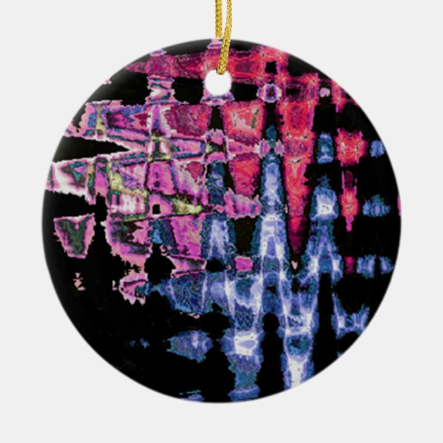 Watercolors design ceramic ornament (Front)