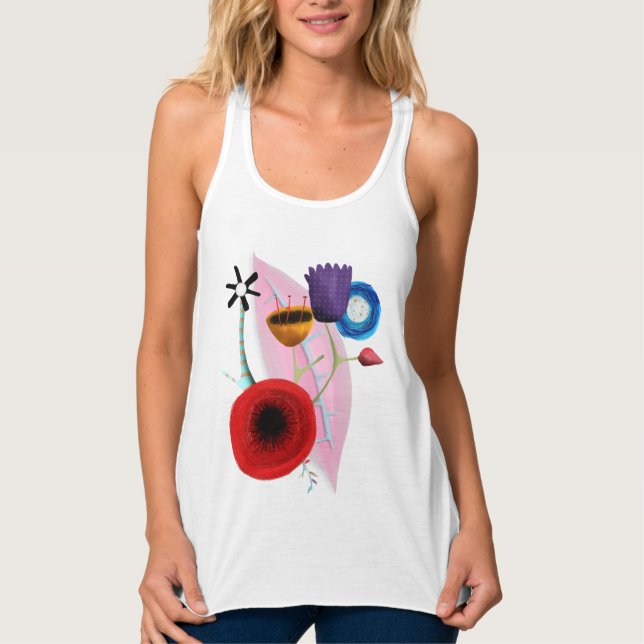 Watercolors Floral Tank Top (Front)