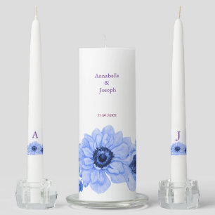 watercolors Florals Modern Botanical Wedding Unity Candle Set