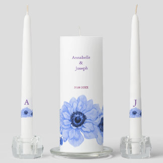 watercolors Florals Modern Botanical Wedding Unity Candle Set
