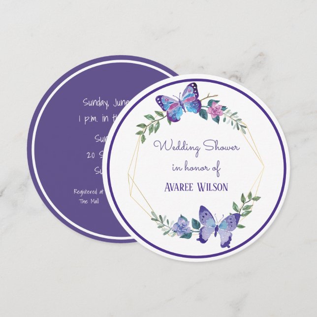 Watercolors Flowers Bridal Shower Invitation (Front/Back)