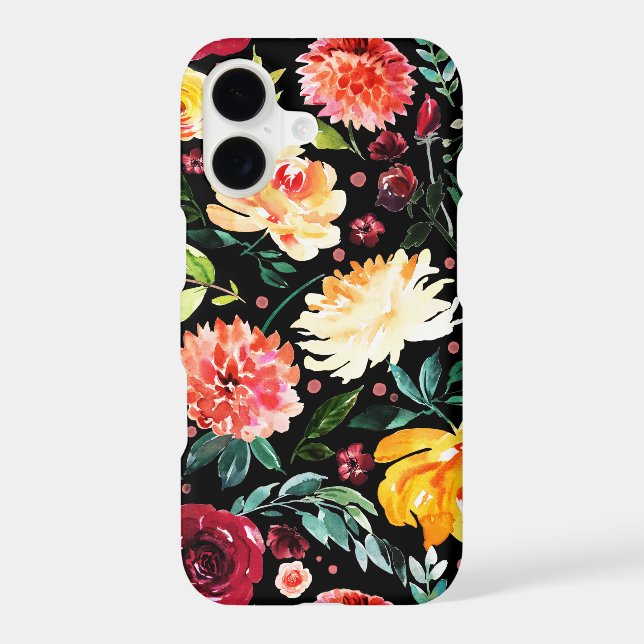Watercolors flowers collage pattern iphone case (Back)
