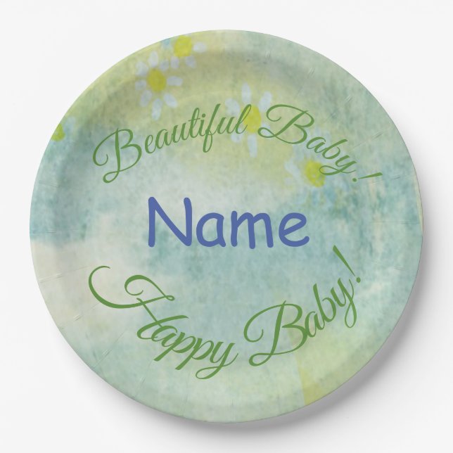 Watercolors for Birthday Party Paper Plates (Front)