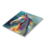 Watercolors Horse Head Illustration Ceramic Tile<br><div class="desc">A beautiful watercolor illustration of a horse's head in a pop art style.</div>
