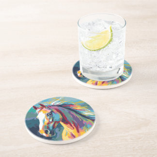 Watercolors Horse Head Illustration Coaster