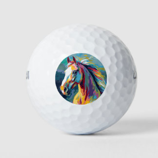 Watercolors Horse Head Illustration Golf Balls