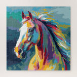 Watercolors Horse Head Illustration Jigsaw Puzzle<br><div class="desc">A beautiful watercolor illustration of a horse's head in a pop art style.</div>
