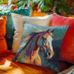 Watercolors Horse Head Illustration Throw Pillow<br><div class="desc">A beautiful watercolor illustration of a horse's head in a pop art style.</div>