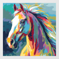 Watercolors Horse Head Illustration