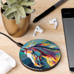 Watercolors Horse Head Illustration Wireless Charger