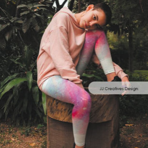 Watercolors mixed with beautiful purple butterflie capri leggings