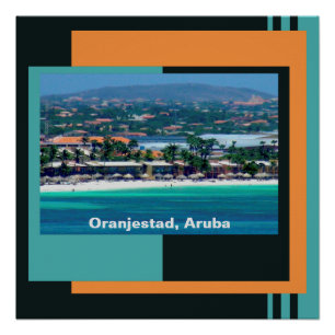 Watercolors of Oranjestad, Aruba Poster